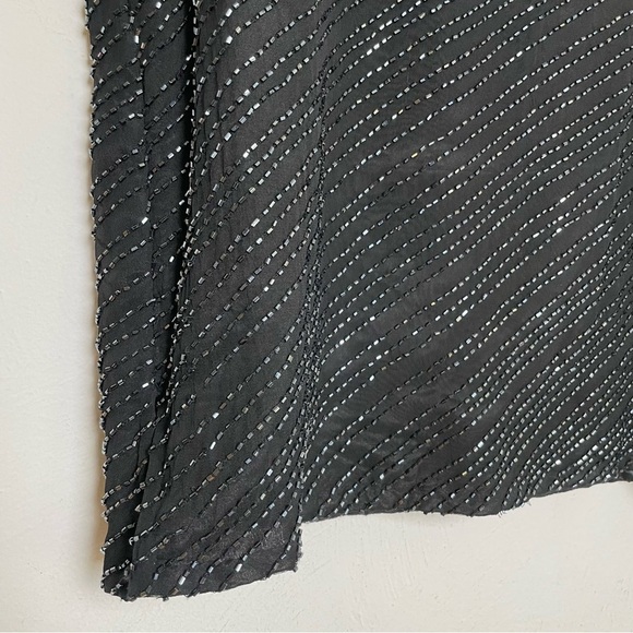 PAPELL BOUTIQUE Evening Adrianna Papell Beaded silk sleeveless top elegant S - Picture 7 of 11